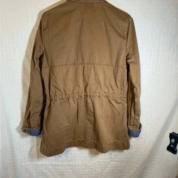 Eddie Bauer Womens Tan Jacket 100% Cotton Size Medium Petite W/Pockets - Picture 4 of 6
